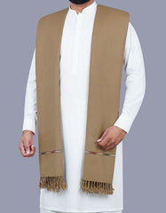 Camel Plain 100% Acrylic Men Shawl