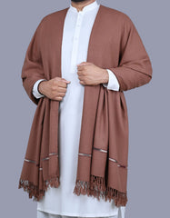 Rust Plain 100% Acrylic Men Shawl