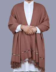 Rust Plain 100% Acrylic Men Shawl