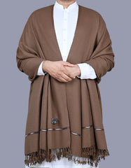D Brown Plain 100% Acrylic Men Shawl