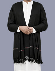 Black Plain 100% Acrylic Men Shawl