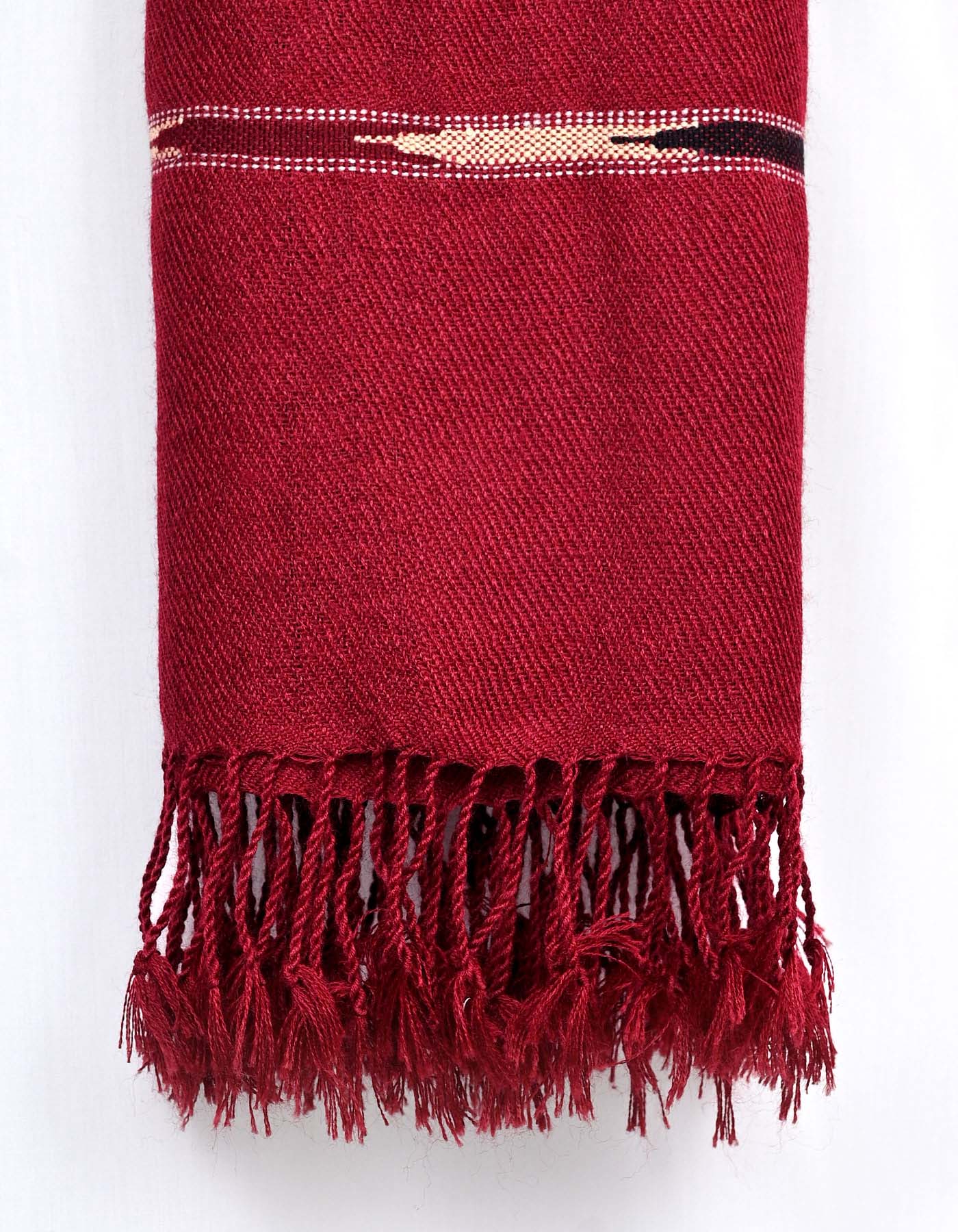 Maroon Plain 100% Acrylic Men Shawl