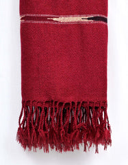 Maroon Plain 100% Acrylic Men Shawl