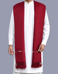 Maroon Plain 100% Acrylic Men Shawl