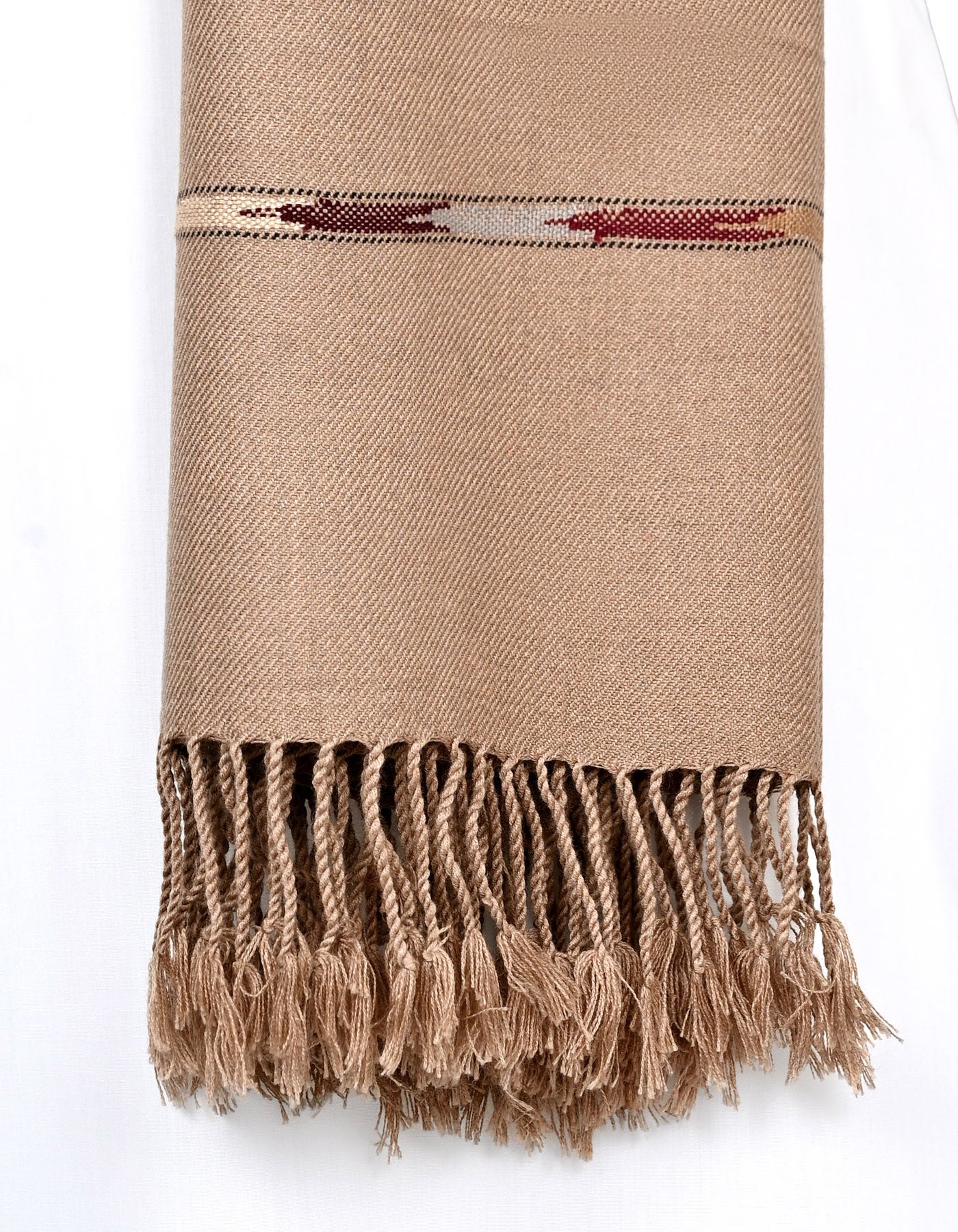 D Khaki Plain 100% Acrylic Men Shawl