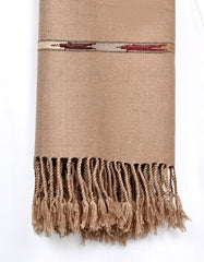 D Khaki Plain 100% Acrylic Men Shawl