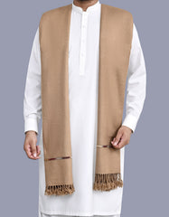 D Khaki Plain 100% Acrylic Men Shawl