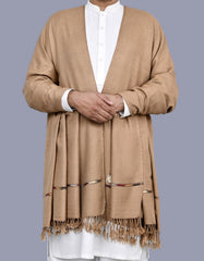 D Khaki Plain 100% Acrylic Men Shawl