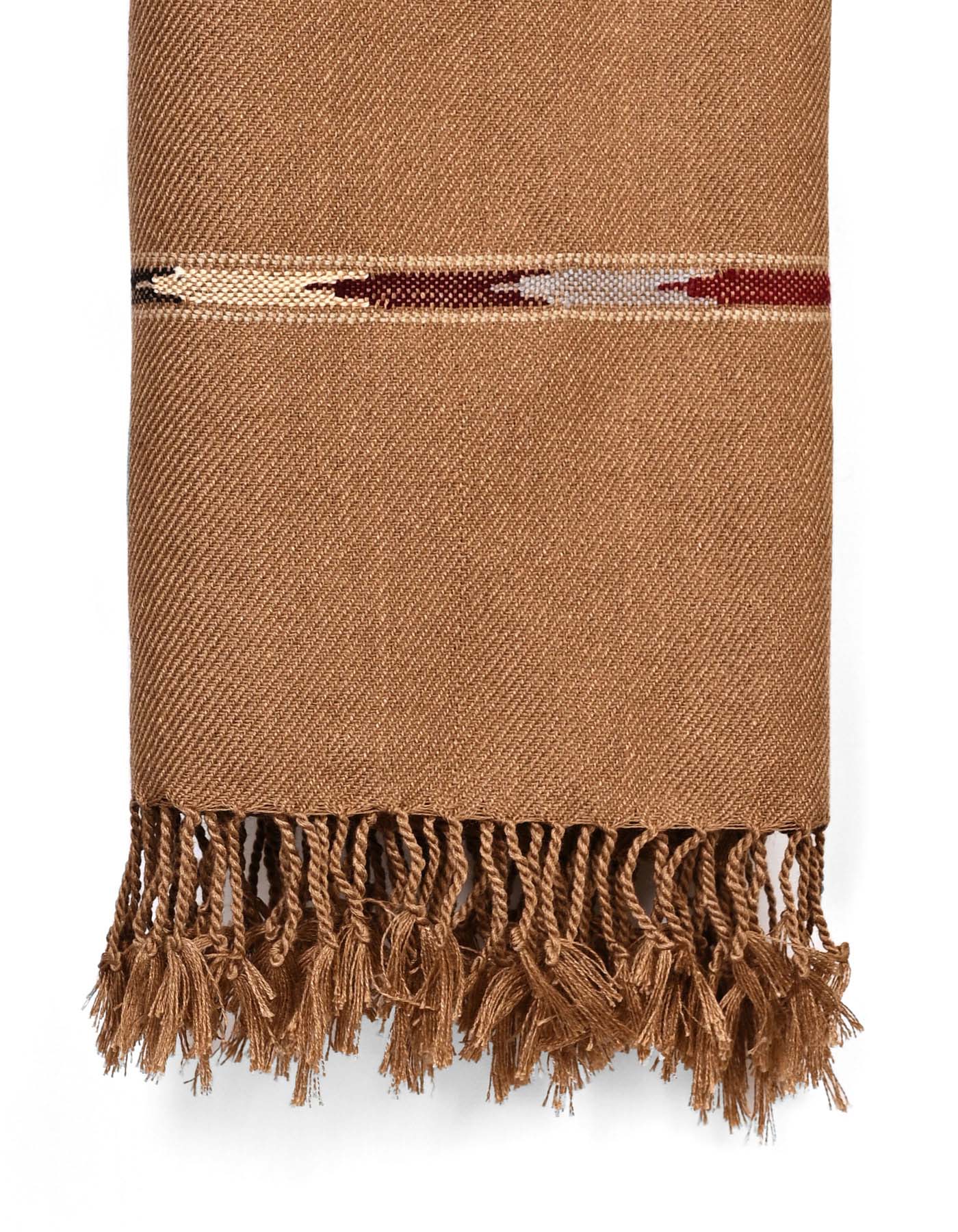 Brown Plain Wool Blend Men Shawl