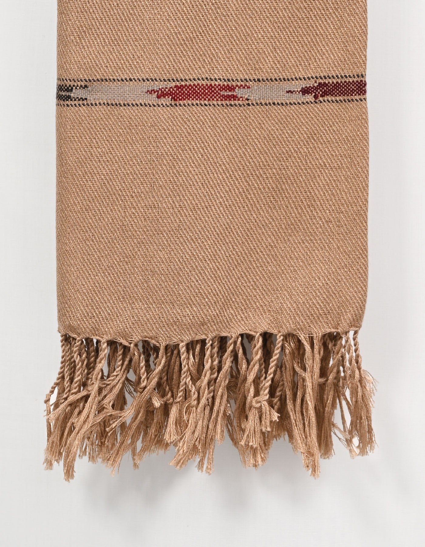 L Brown Plain 100% Acrylic Men Shawl