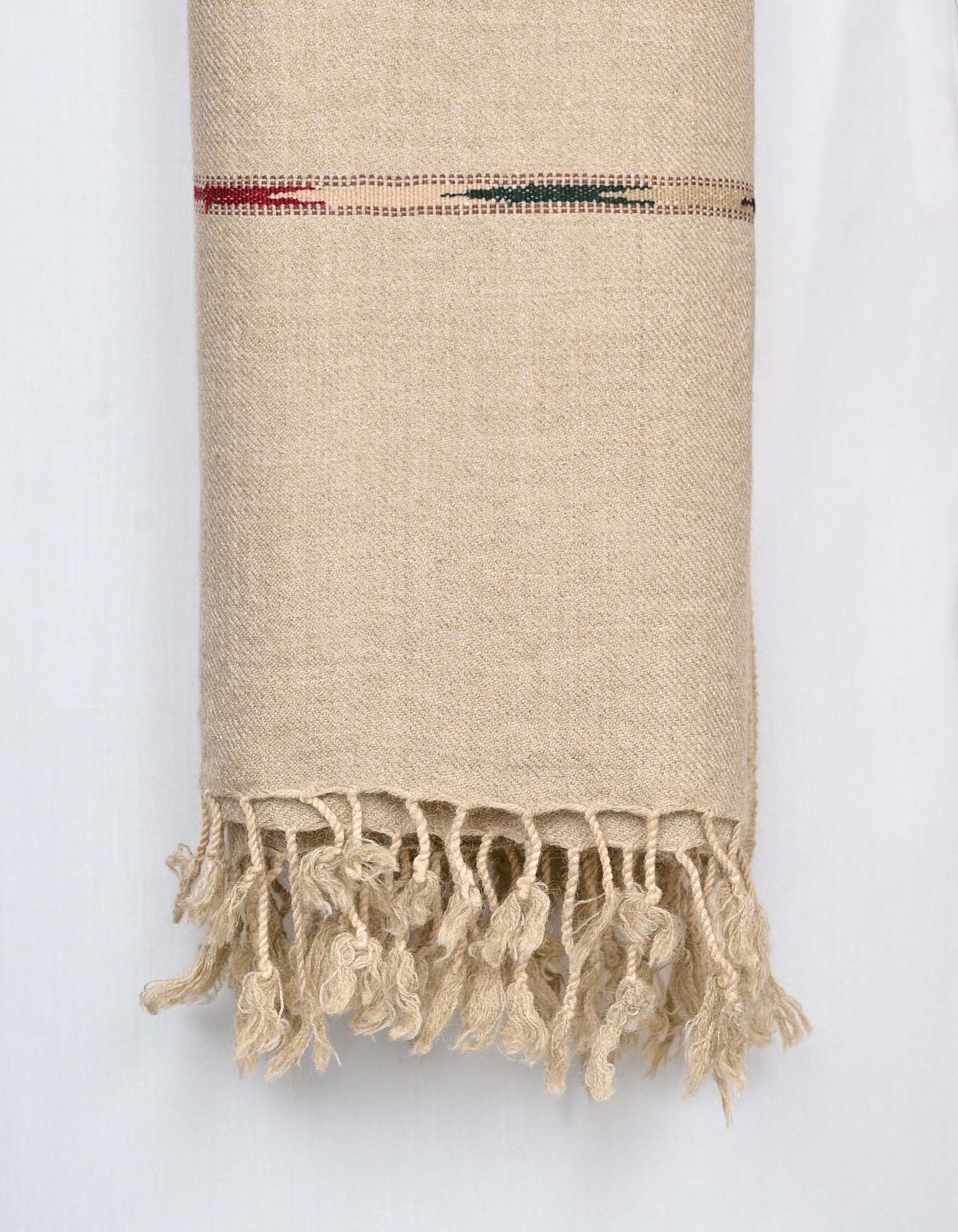 L Green Plain Wool Blend Men Shawl