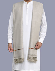 Stone Plain Wool Blend Men Shawl