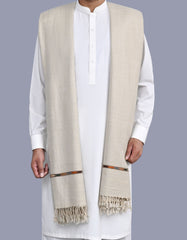 Stone Plain Wool Blend Men Shawl