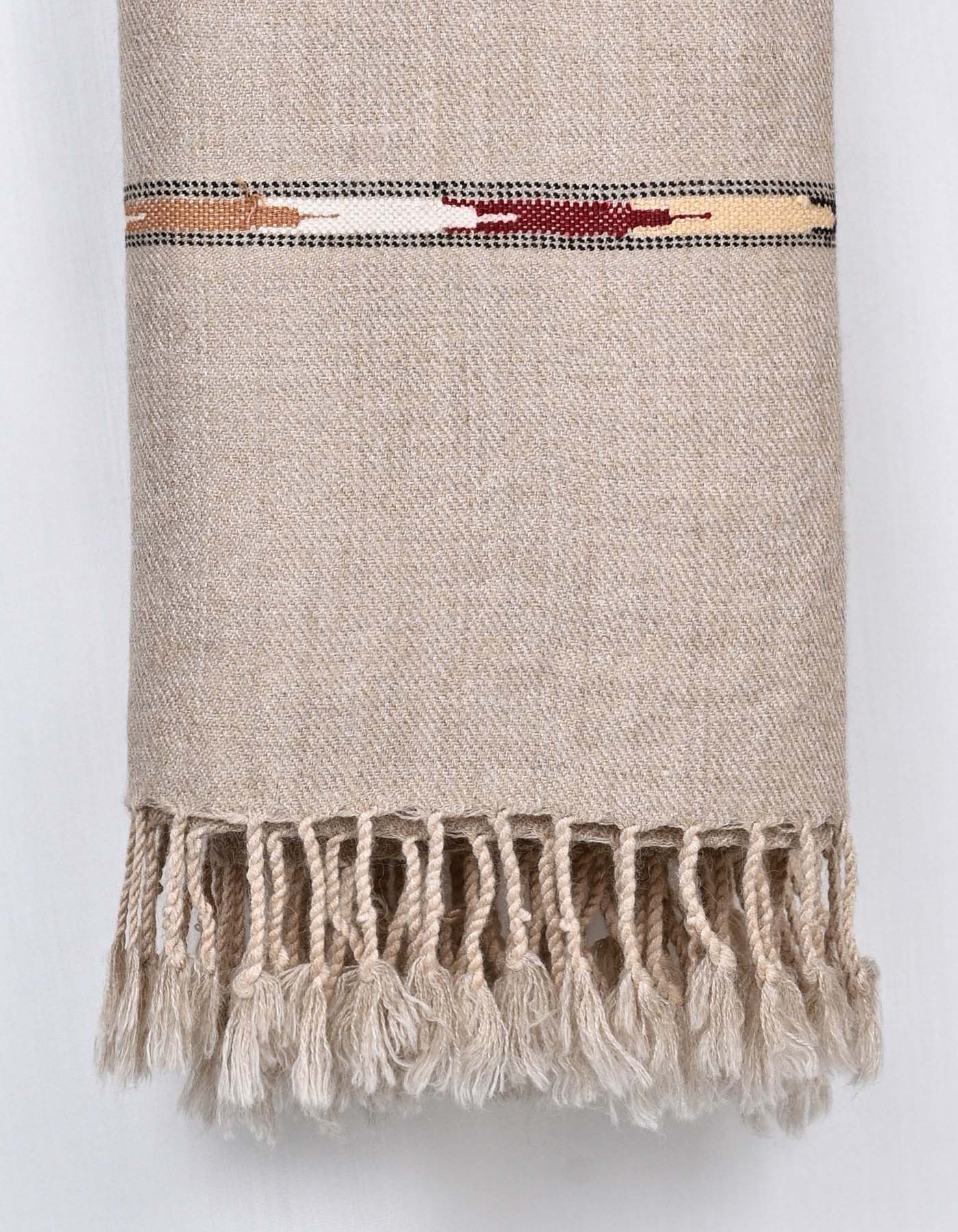 Sand Plain Wool Blend Men Shawl
