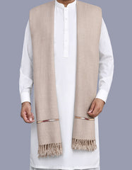Sand Plain Wool Blend Men Shawl
