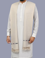 D Skin Plain Wool Blend Men Shawl