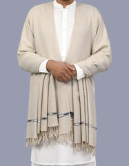 D Skin Plain Wool Blend Men Shawl