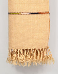 Beige Plain Wool Blend Men Shawl