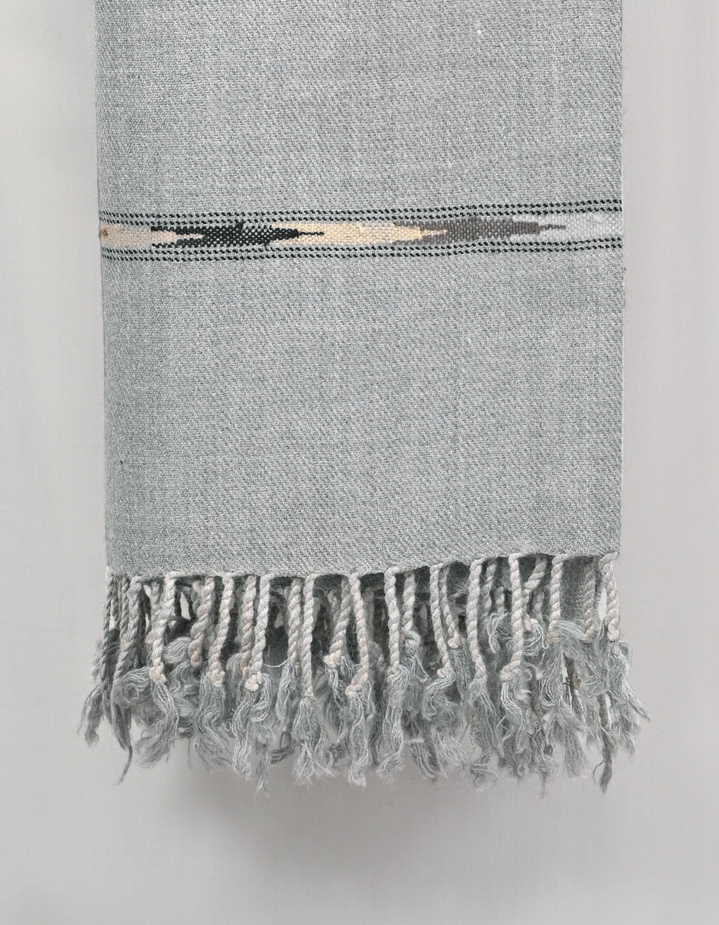 Grey Plain Wool Blend Men Shawl