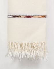 Off White Plain Wool Blend Men Shawl