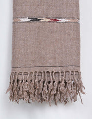 Coffee Plain Wool Blend Men Shawl