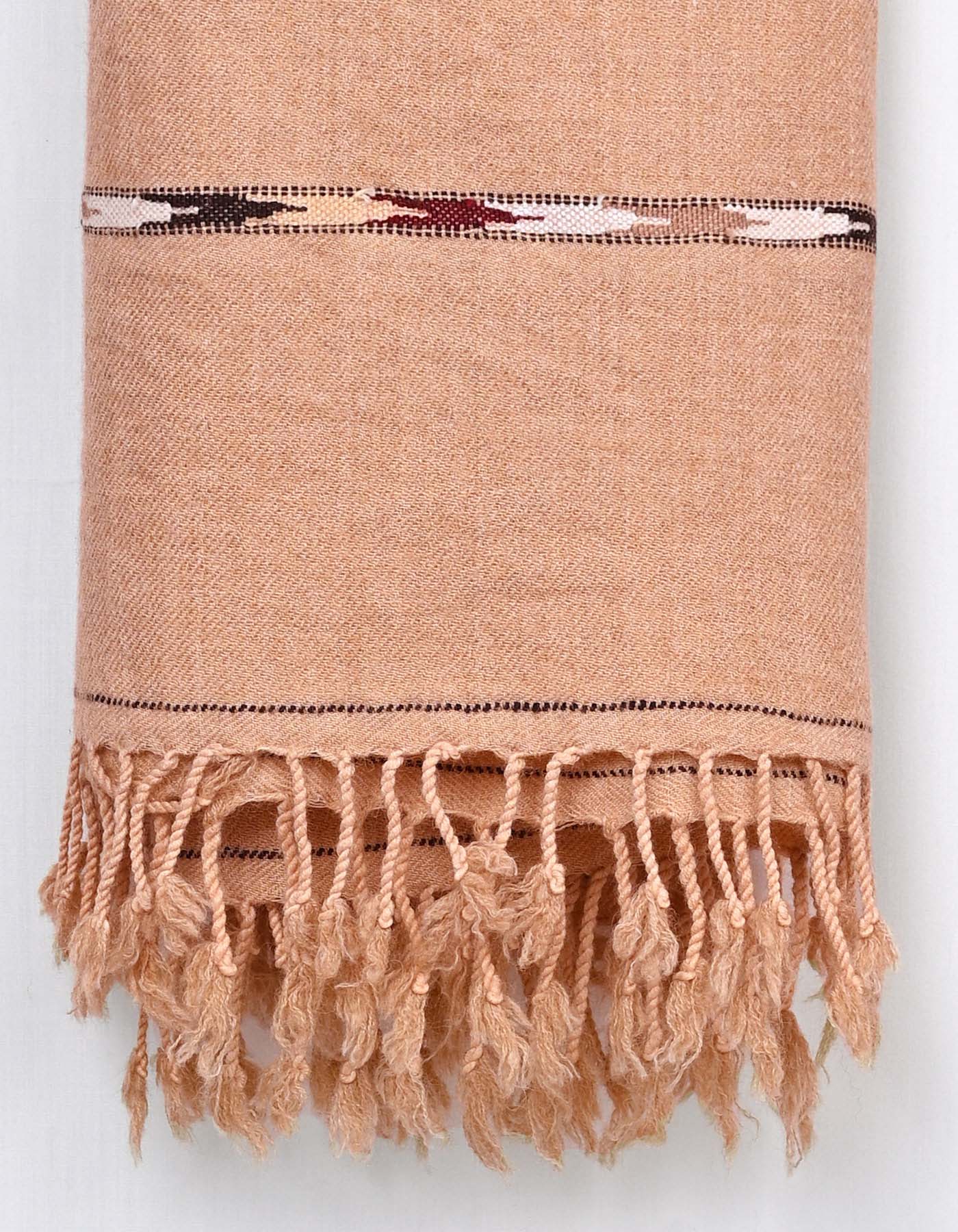 Ivory Plain Wool Blend Men Shawl