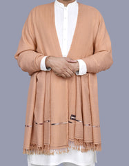 Ivory Plain Wool Blend Men Shawl