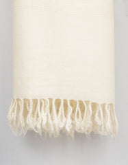 Off White Plain Wool Blend Men Shawl