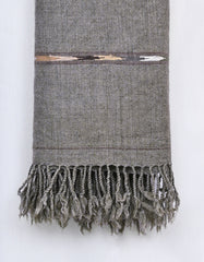 Olive Plain Wool Blend Men Shawl