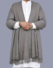 Olive Plain Wool Blend Men Shawl