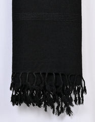 Black Plain Wool Blend Men Shawl