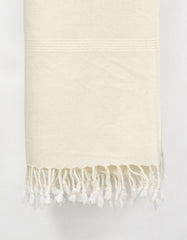 White Plain Wool Blend Men Shawl