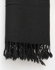 Black Plain Wool Blend Men Shawl