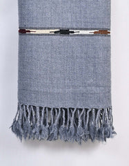 Grey Plain Wool Blend Men Shawl