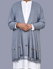Grey Plain Wool Blend Men Shawl