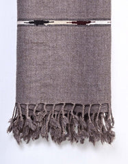 L Brown Plain Wool Blend Men Shawl