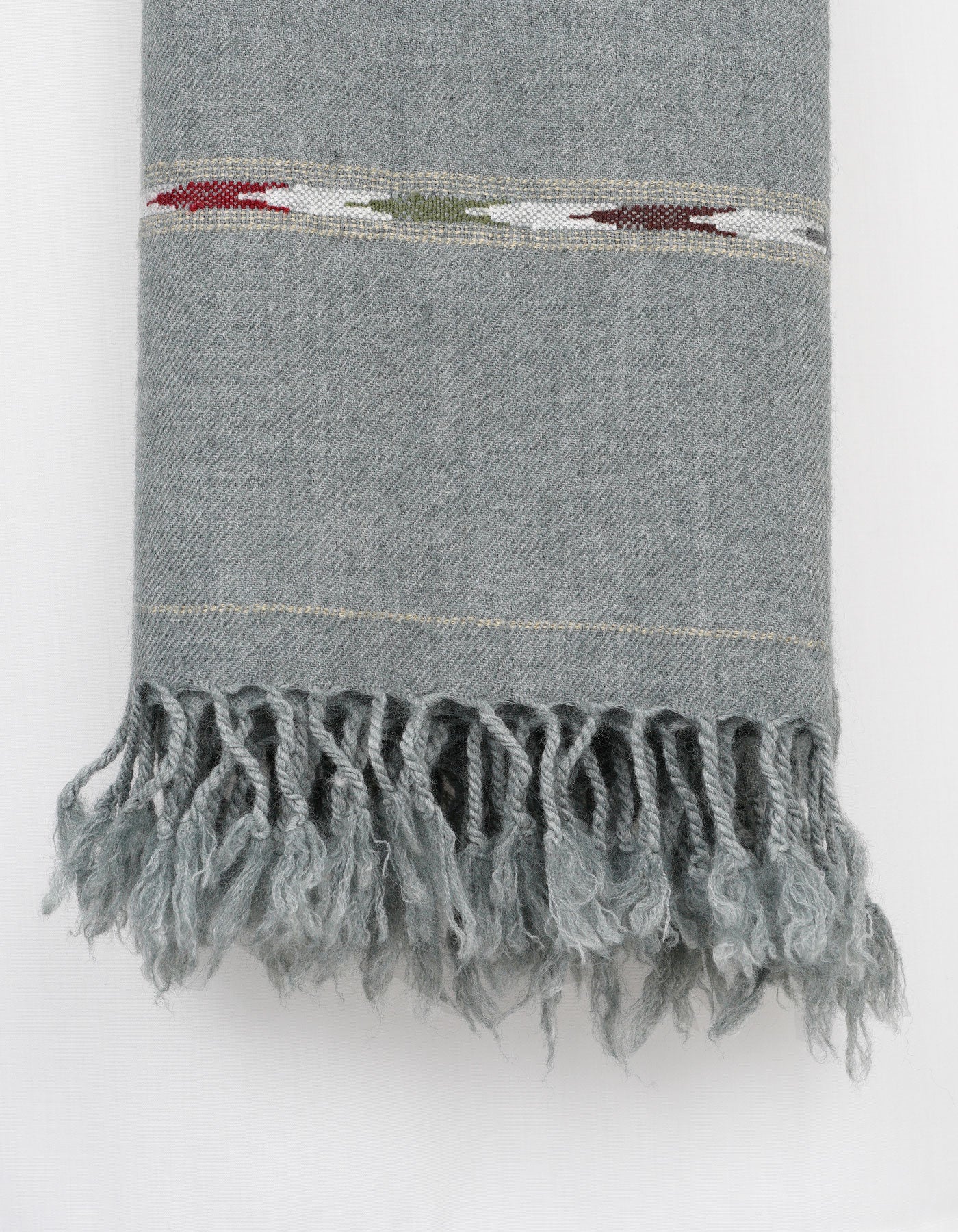 Grey Plain Wool Blend Men Shawl