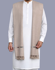 Stone Plain Wool Blend Men Shawl