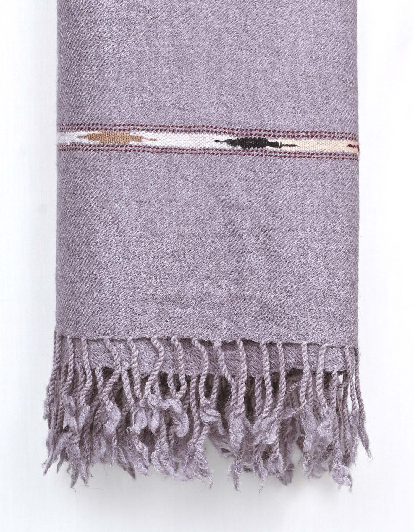 Grey Plain Wool Blend Men Shawl