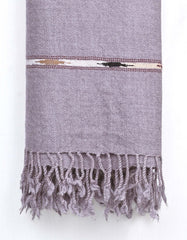 Grey Plain Wool Blend Men Shawl