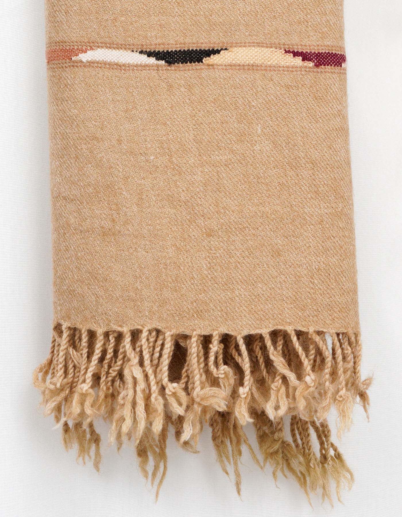 Fawn Plain Wool Blend Men Shawl