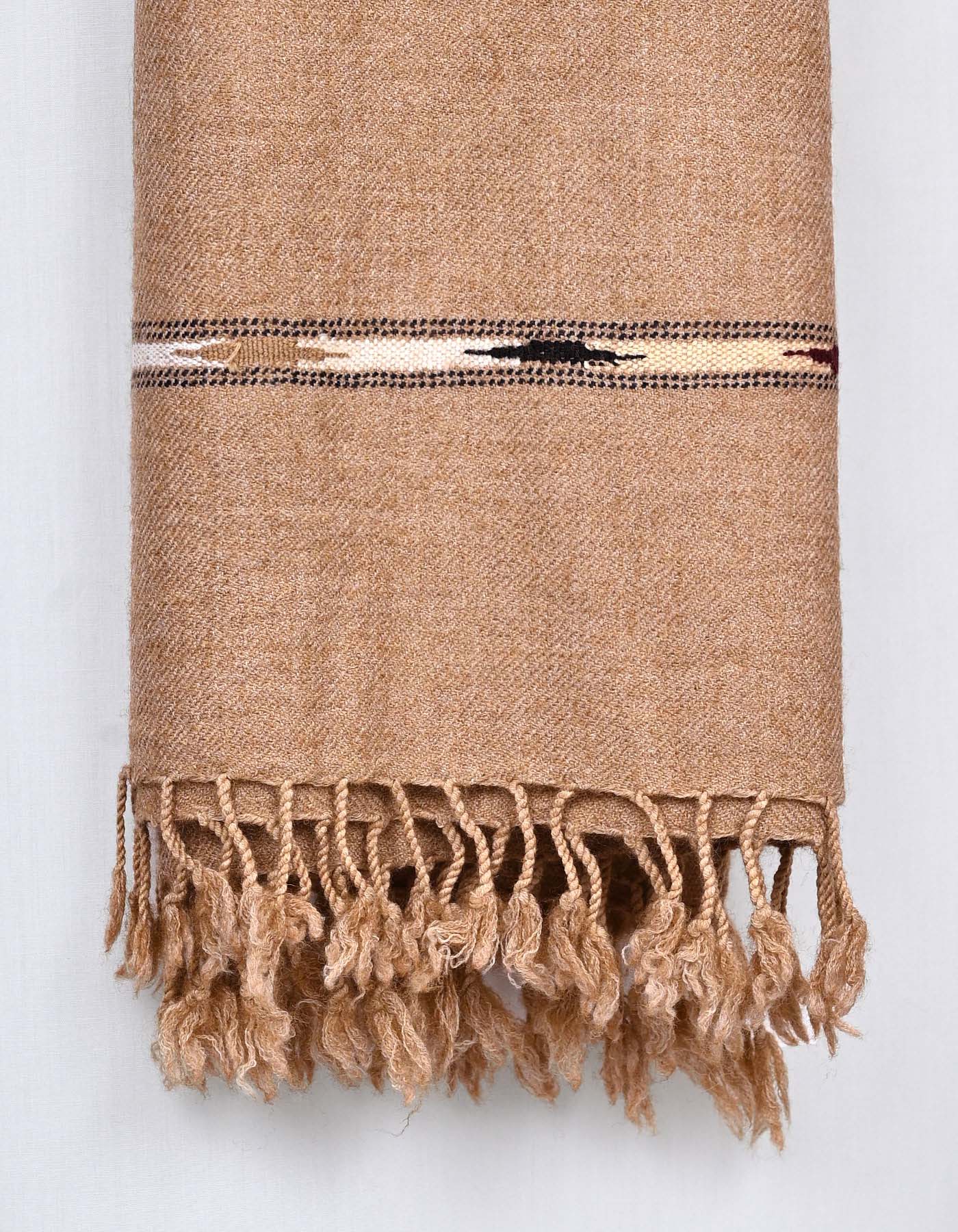 Tan Plain Wool Blend Men Shawl