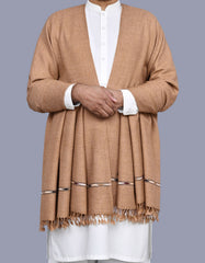 Tan Plain Wool Blend Men Shawl