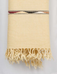 Cream Plain Wool Blend Men Shawl