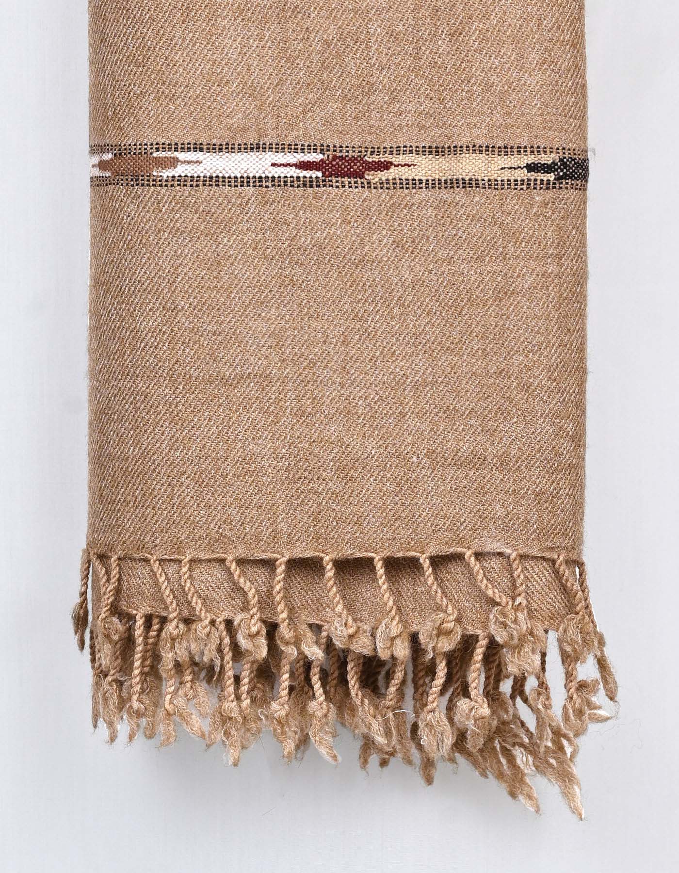 Brown Plain Wool Blend Men Shawl