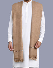 Brown Plain Wool Blend Men Shawl