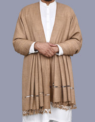 Brown Plain Wool Blend Men Shawl