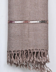 Taupe Plain Wool Blend Men Shawl