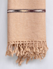 D Beige Plain Wool Blend Men Shawl