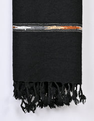 Black Plain Wool Blend Men Shawl